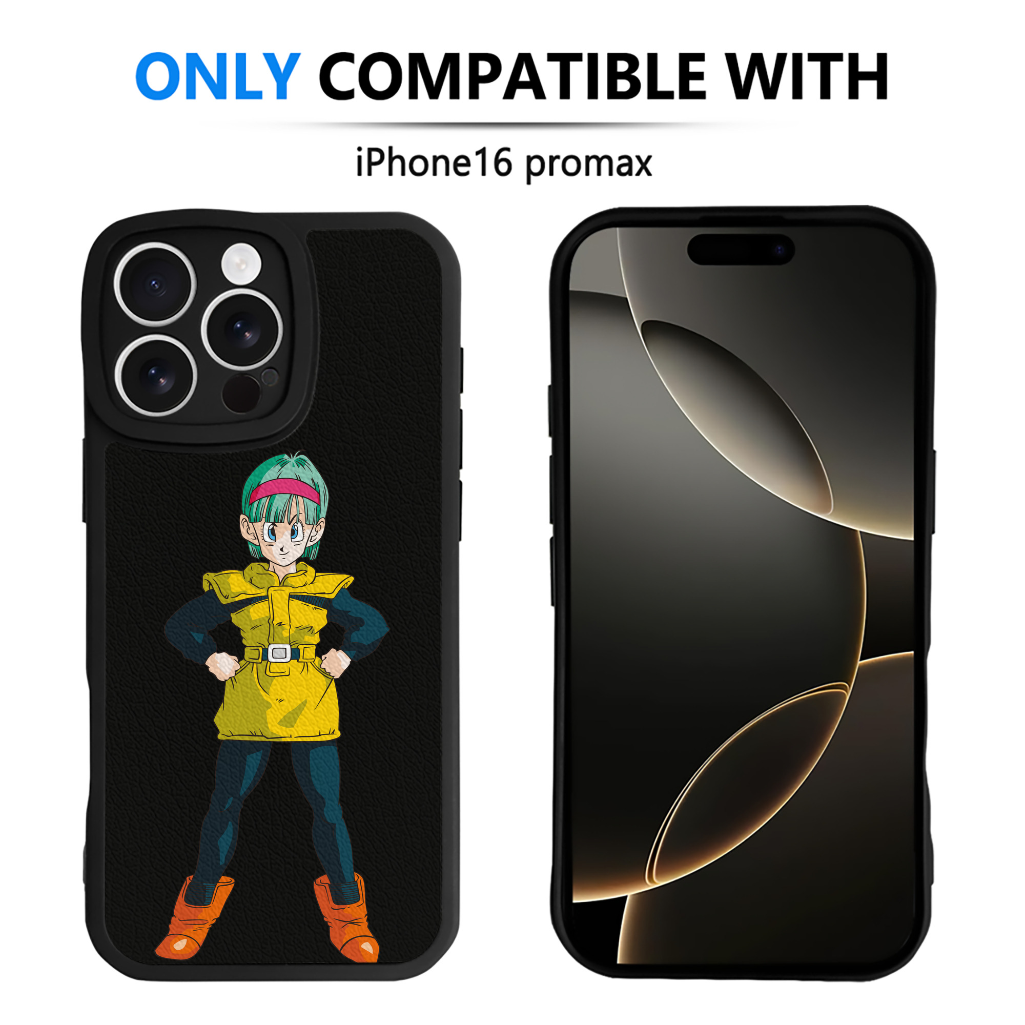 （画像用） ドラゴンボール ブルマ DRAGON BALL Bulma 【iPhone 16シリーズ対応】シリコンスマホケース（レザー調） 材質：シリコン